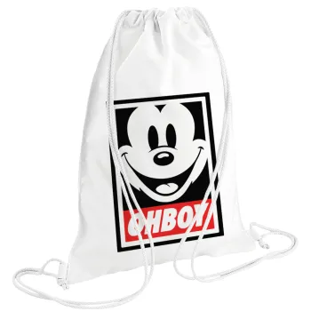 Oh boy μίκυ, Backpack pouch GYMBAG white (28x40cm)