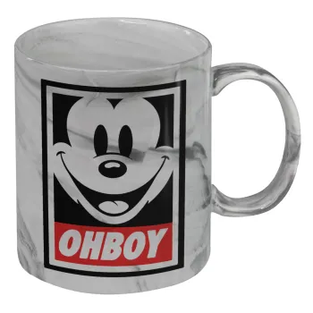 Oh boy μίκυ, Κούπα κεραμική, marble style (μάρμαρο), 330ml