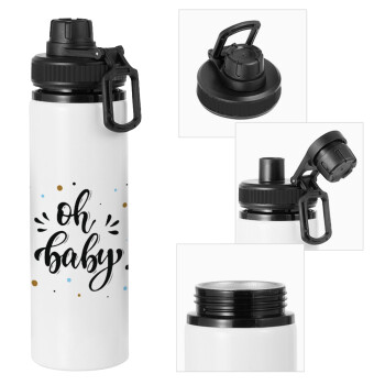 Oh baby, Metal water bottle with safety cap, aluminum 850ml