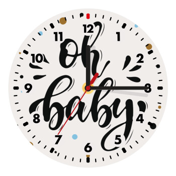 Oh baby, Wooden wall clock (20cm)