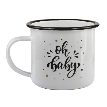 Oh baby, Κούπα εμαγιέ με μαύρο χείλος 360ml