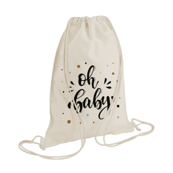 Oh baby, Backpack bag GYMBAG natural (28x40cm)
