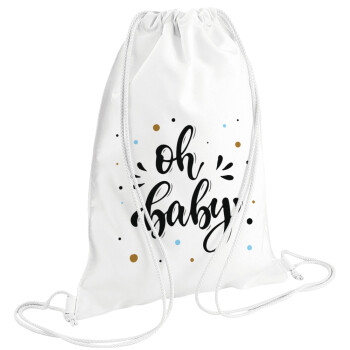 Oh baby, Backpack pouch GYMBAG white (28x40cm)
