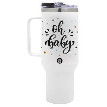 Oh baby, Mega Tumbler με καπάκι, διπλού τοιχώματος (θερμό) 1,2L