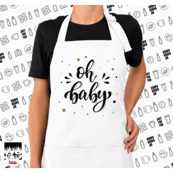 Oh baby, Ποδιά μακριά Σεφ ολόσωμη με τσέπες white (ΕΝΗΛΙΚΩΝ)