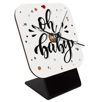 Oh baby, Επιτραπέζιο ρολόι ξύλινο με δείκτες (10cm)