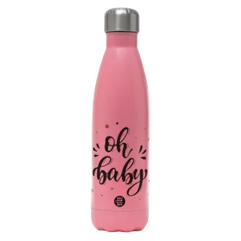 Oh baby, Metal mug thermos Pink Mat (Stainless steel), double wall, 500ml