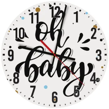 Oh baby, Ρολόι τοίχου ξύλινο (30cm)
