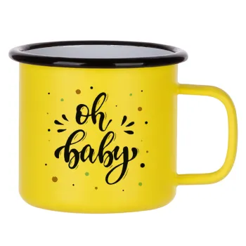 Oh baby, Metallic enamel MATT Yellow cup 360ml