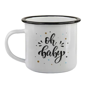 Oh baby, Κούπα εμαγιέ με μαύρο χείλος 360ml