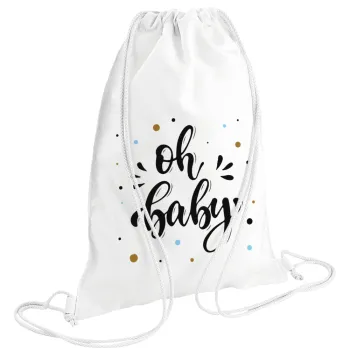 Oh baby, Backpack pouch GYMBAG white (28x40cm)