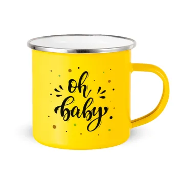 Oh baby, Yellow Enamel Metallic Cup 360ml
