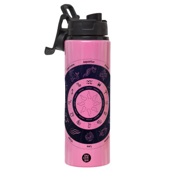 Ζωδιακός κύκλος, Metallic water bottle with safety lid, 850ml aluminum