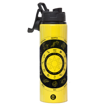Ζωδιακός κύκλος, Metallic water bottle with safety lid, 850ml aluminum