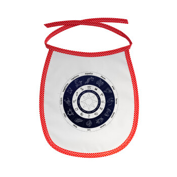 Ζωδιακός κύκλος, Σαλιάρα μωρού αλέκιαστη με κορδόνι Κόκκινη