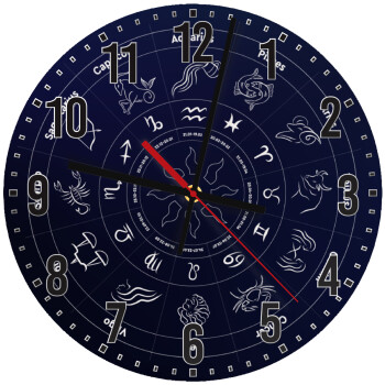 Ζωδιακός κύκλος, Ρολόι τοίχου ξύλινο (30cm)