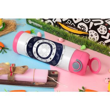 Ζωδιακός κύκλος, Easter candle, Childrens hot water bottle, stainless steel, with safety straw, PINK (500ml)
