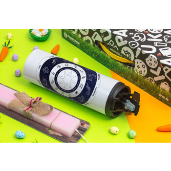 Ζωδιακός κύκλος, Easter candle,Travel Tumbler 2 Lids, with metal straw & cleaning brush & aromatic flat candle (30cm) (PINK)