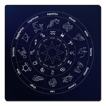 Ζωδιακός κύκλος, Τετράγωνο μαγνητάκι ξύλινο 6x6cm