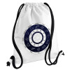 Backpack pouch GYMBAG white, with pocket (40x48cm) & thick cords