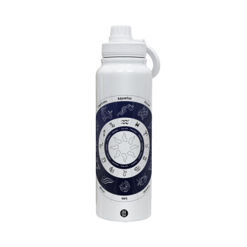 Ζωδιακός κύκλος, 1L Stainless Steel Thermal Bottle with Phone Holder & Double Wall Insulation