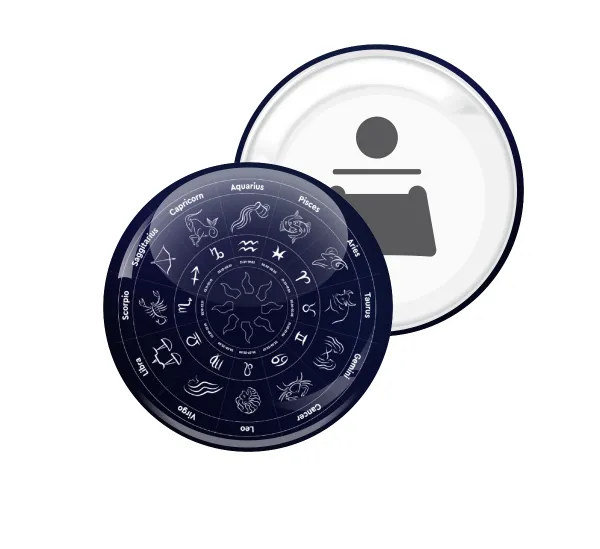 Ζωδιακός κύκλος — Round magnet and beer bottle opener, 5.9cm