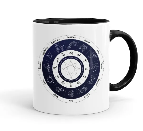 Ζωδιακός κύκλος — Mug colored black, ceramic, 330ml