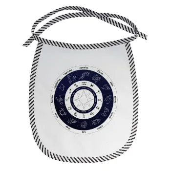 Ζωδιακός κύκλος, Σαλιάρα μωρού αλέκιαστη με κορδόνι Μαύρη