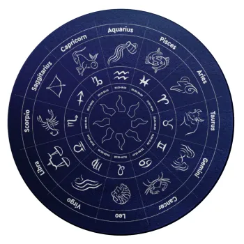 Ζωδιακός κύκλος, Επιφάνεια κοπής γυάλινη στρογγυλή (30cm)