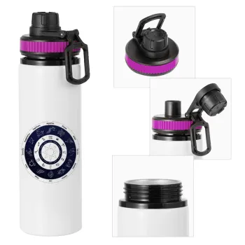 Ζωδιακός κύκλος, Metallic water bottle with safety lid, 850ml aluminum