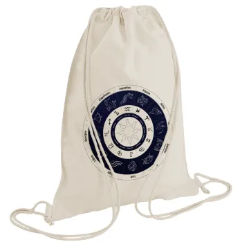 Ζωδιακός κύκλος, Backpack bag GYMBAG natural (28x40cm)