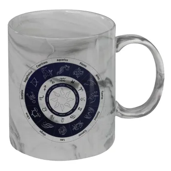 Ζωδιακός κύκλος, Mug ceramic marble style, 330ml