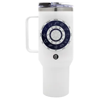 Ζωδιακός κύκλος, Mega Tumbler με καπάκι, διπλού τοιχώματος (θερμό) 1,2L