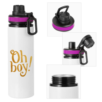 Oh baby gold, Metallic water bottle with safety lid, 850ml aluminum
