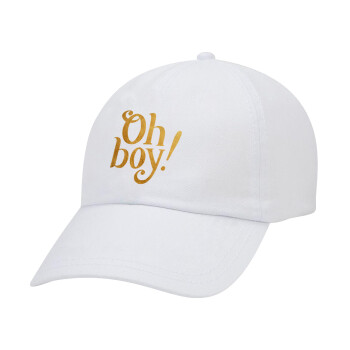 Oh baby gold, Καπέλο Baseball Λευκό (5-φύλλο, unisex)