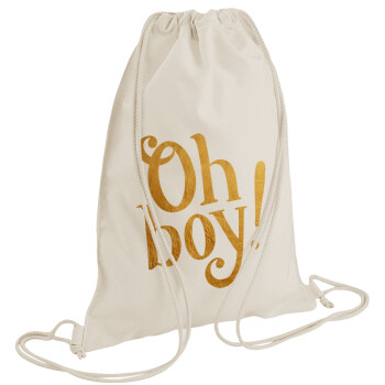 Oh baby gold, Backpack bag GYMBAG natural (28x40cm)
