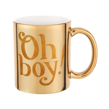 Oh baby gold, Mug ceramic, gold mirror, 330ml