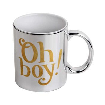 Oh baby gold, Mug ceramic, silver mirror, 330ml