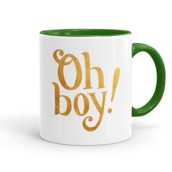 Oh baby gold, Mug colored green, ceramic, 330ml