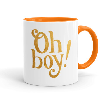 Oh baby gold, Mug colored orange, ceramic, 330ml
