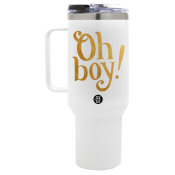 Oh baby gold, Mega Stainless steel Tumbler with lid, double wall 1,2L