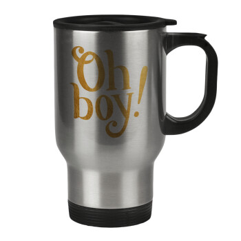 Oh baby gold, Stainless steel travel mug with lid, double wall 450ml