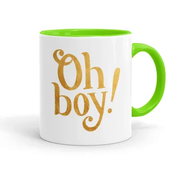 Oh baby gold, Mug colored light green, ceramic, 330ml