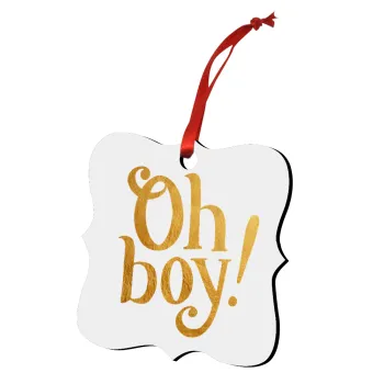 Oh baby gold, Christmas ornament polygon wooden 7.5cm