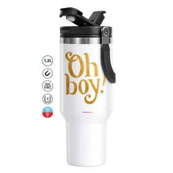 Oh baby gold, Mega Stainless steel Tumbler with lid, double wall 1,2L