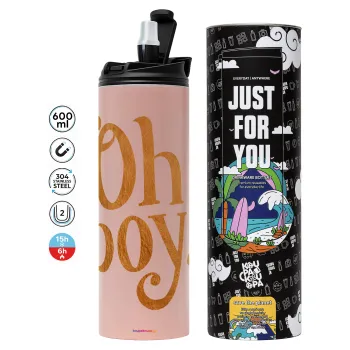 Oh baby gold, Tumbler stainless steel PINK 600ml