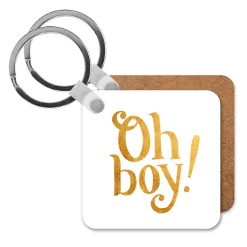 Oh baby gold, Μπρελόκ Ξύλινο τετράγωνο MDF