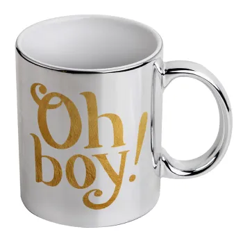 Oh baby gold, Κούπα κεραμική, ασημένια καθρέπτης, 330ml