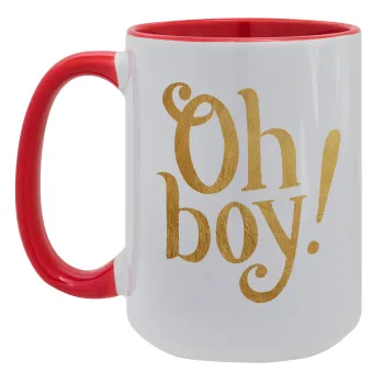 Oh baby gold, Κούπα Mega 15oz, κεραμική Κόκκινη, 450ml