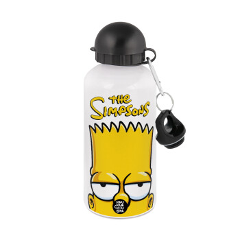 The Simpsons Bart, Metal water bottle, White, aluminum 500ml
